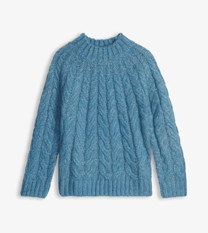 Dylan Cable Knit Sweater 8211 Blue Heather Hatley