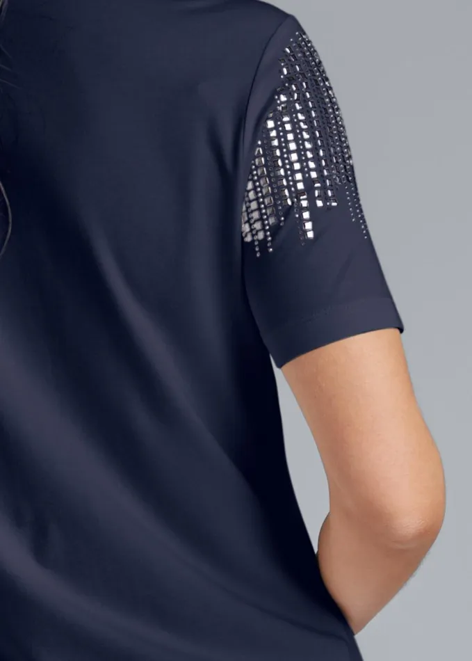 EMBELLISHED VNECK TEE Navy Women VENUS Short Sleeve Tops