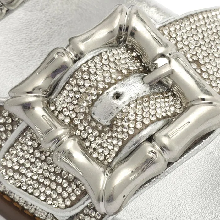 Enola Glam Sporty Leather Sandal Silver Women Schutz Shoes Enola Enola Glam Sporty Leather Sandal Silver Women Schutz Shoes Enola