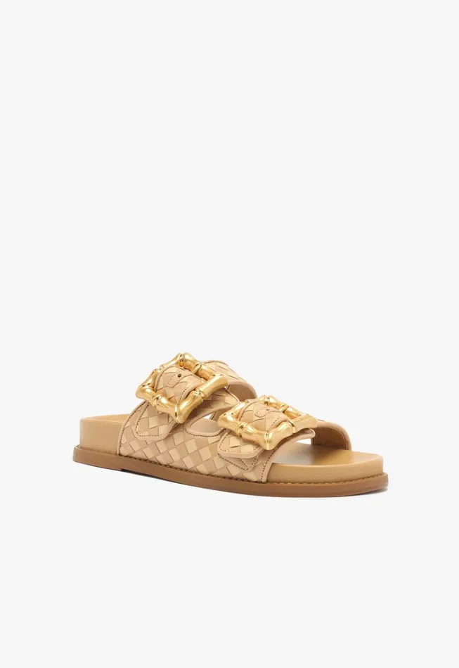 Enola Sporty Woven Leather Sandal Beige Women Schutz Shoes Enola Enola Sporty Woven Leather Sandal Beige Women Schutz Shoes Enola