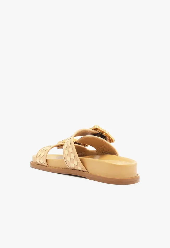 Enola Sporty Woven Leather Sandal Beige Women Schutz Shoes Enola Enola Sporty Woven Leather Sandal Beige Women Schutz Shoes Enola
