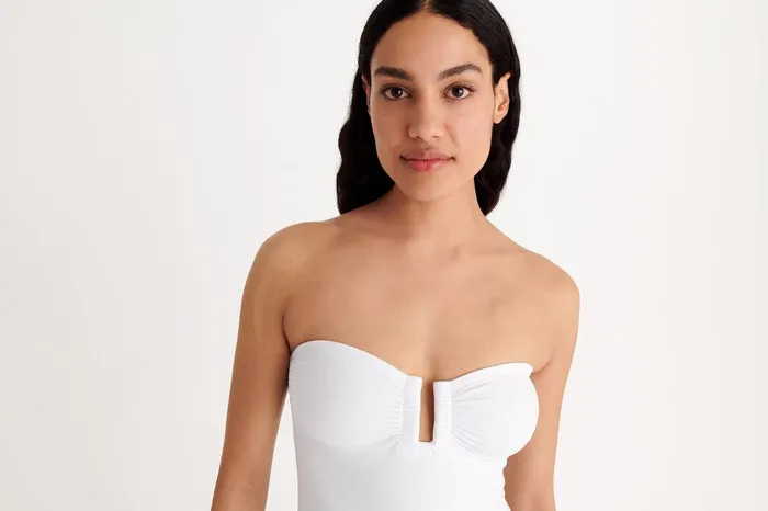 ERES Cassiope Bustier OnePiece Blanc Women OnePiece Swimsuits