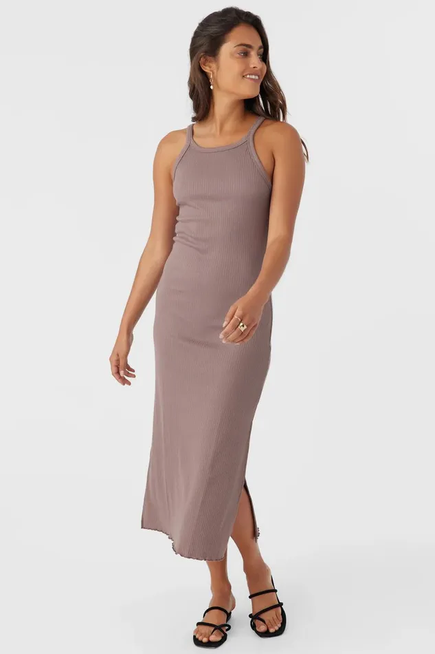 ERES RIB KNIT MIDI DRESS Deep Taupe Women O039NEILL Collections