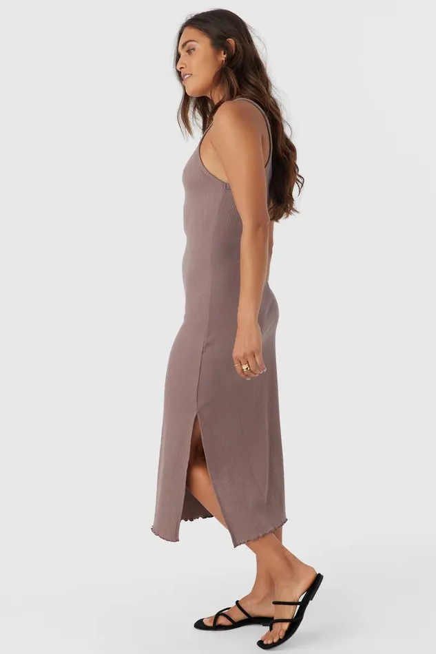 ERES RIB KNIT MIDI DRESS Deep Taupe Women O039NEILL Collections