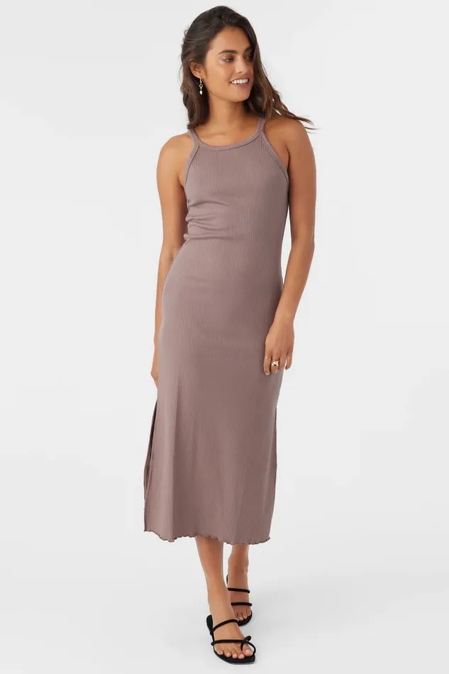ERES RIB KNIT MIDI DRESS Deep Taupe Women O039NEILL Collections