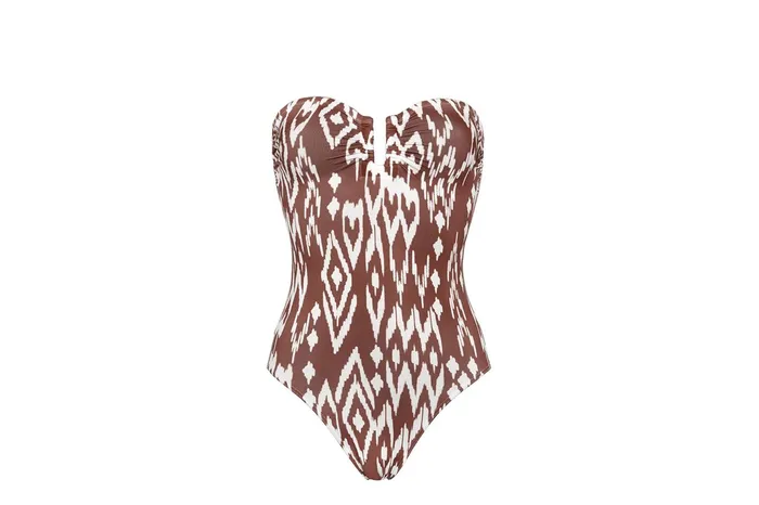 ERES Warm Bustier OnePiece Imprime Wind Coffee Women OnePiece Swimsuits