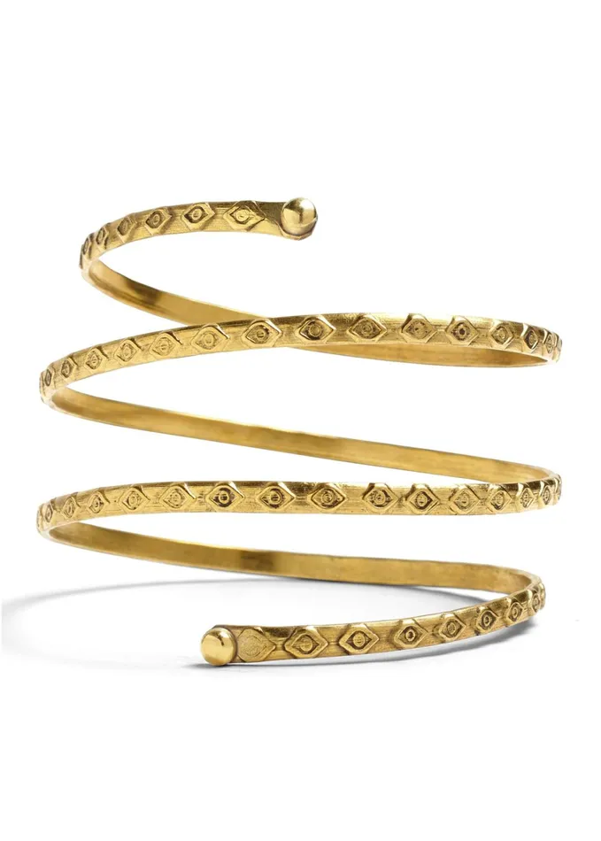 ETCHED METAL UPPER ARM BAND Gold Women VENUS Bracelets