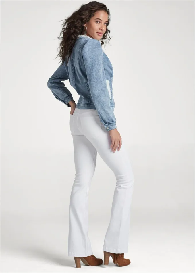 Fauxfur Lined Jean Jacket Light Wash Women VENUS Jackets