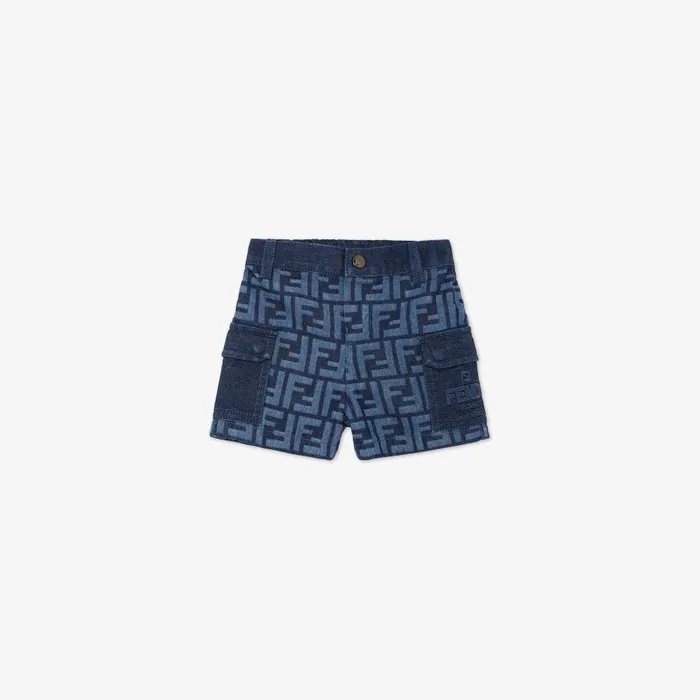 Fendi Baby Boy Baby Bermudas Blue Chambray Baby Bermudas 8211 Kids