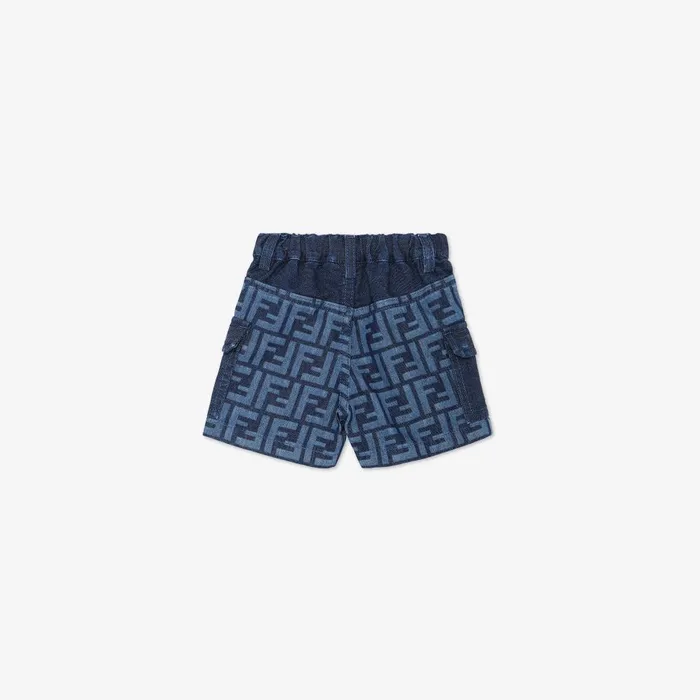 Fendi Baby Boy Baby Bermudas Blue Chambray Baby Bermudas 8211 Kids