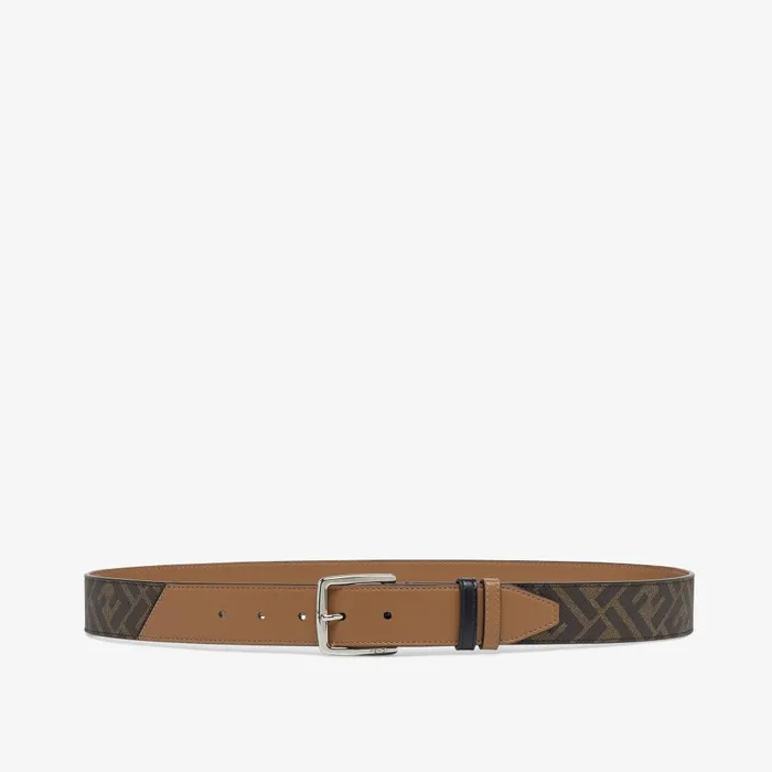 Fendi Belts Fendi Diagonal Belt Beige Leather Belt 8211 Men