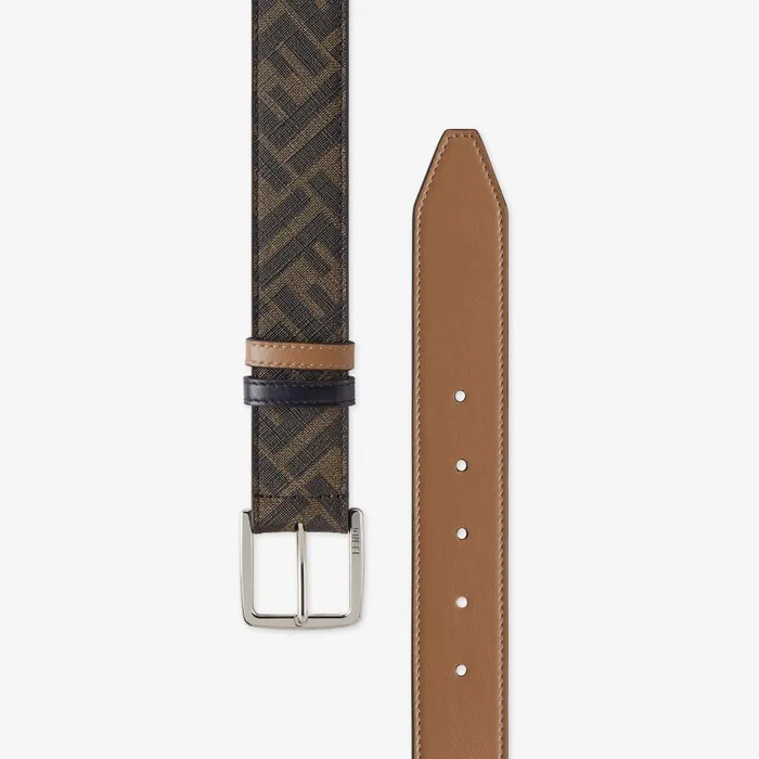 Fendi Belts Fendi Diagonal Belt Beige Leather Belt 8211 Men