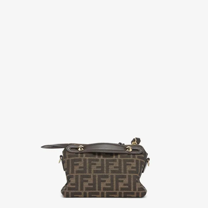 Fendi Boston Bags By The Way Soft Mini Brown FF Jacquard Fabric Mini Bag 8211 Women