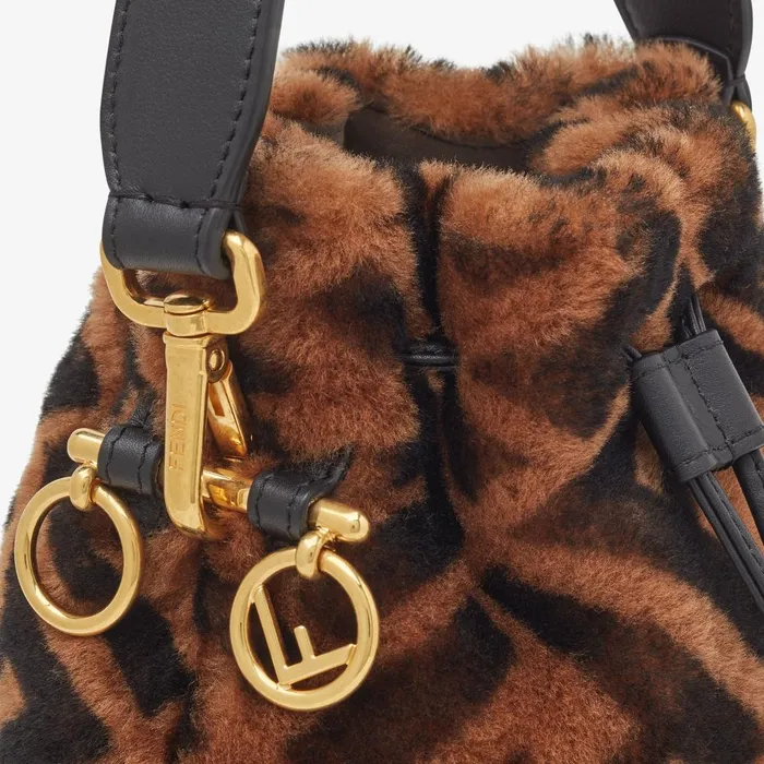 Fendi Bucket Bags Mon Tresor Minibag In Brown Sheepskin 8211 Women