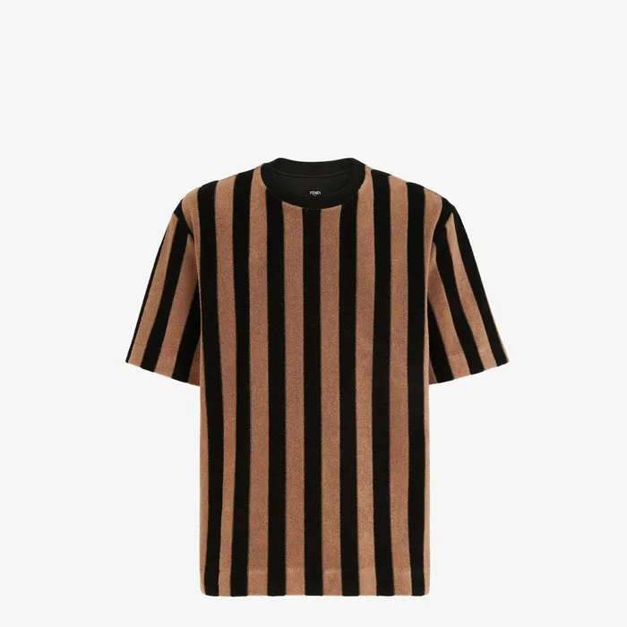 Fendi Coordinated Sets TShirt Brown Pequin Terry Tshirt 8211 Men