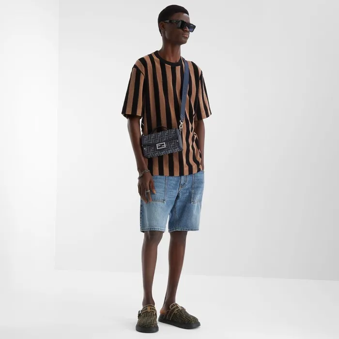 Fendi Coordinated Sets TShirt Brown Pequin Terry Tshirt 8211 Men