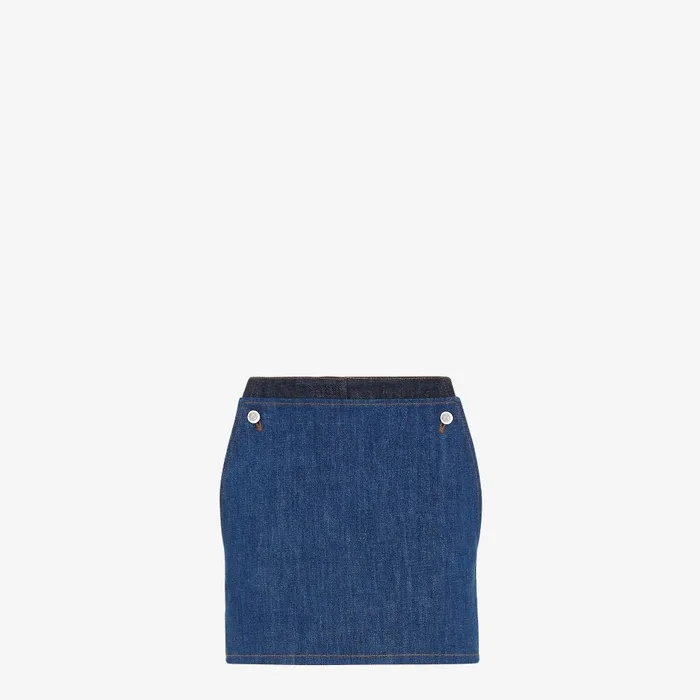 Fendi Denim Shorts Blue Twotone Denim Shorts 8211 Women