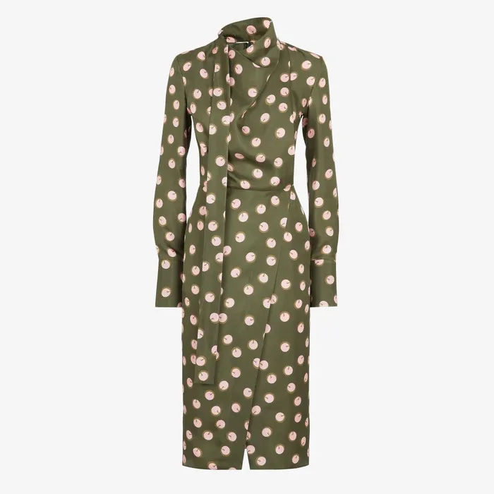 Fendi Dresses and Jumpsuits Dress Green Printed Silk Dress 8211 Women