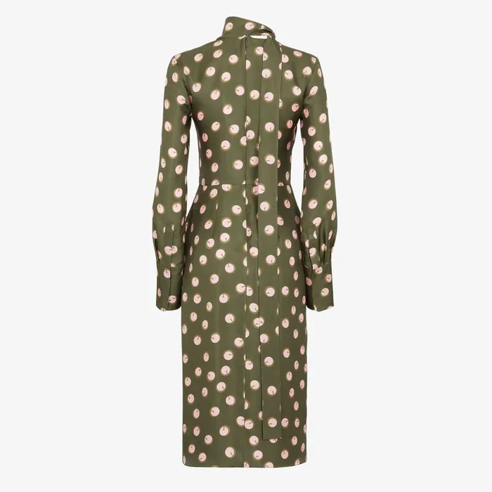 Fendi Dresses and Jumpsuits Dress Green Printed Silk Dress 8211 Women
