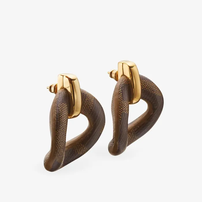 Fendi Earrings Fendi Filo Earrings Brown FF Leather Earrings 8211 Women