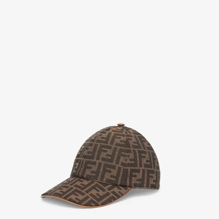 Fendi Hats and Gloves Hat Brown FF Jacquard Baseball Cap 8211 Women