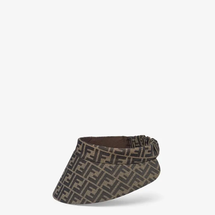 Fendi Hats and Gloves Visor Brown Canvas Visor 8211 Women