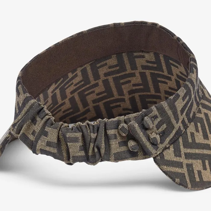 Fendi Hats and Gloves Visor Brown Canvas Visor 8211 Women