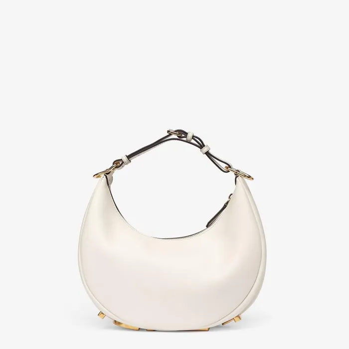 Fendi Hobo Bags Fendigraphy Small White Leather Bag 8211 Women