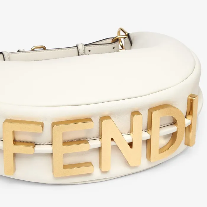 Fendi Hobo Bags Fendigraphy Small White Leather Bag 8211 Women