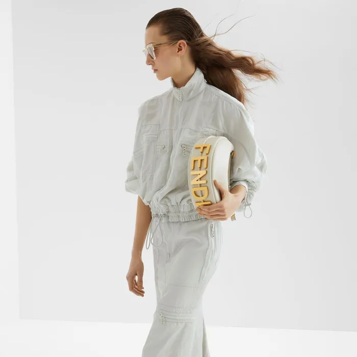 Fendi Hobo Bags Fendigraphy Small White Leather Bag 8211 Women