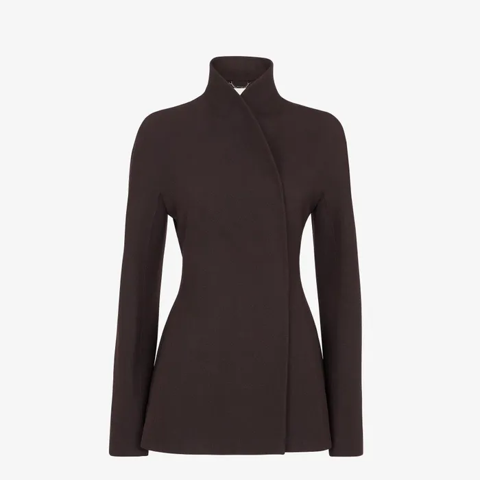 Fendi Jackets Jacket Dark Purple Grain De Poudre Wool Jacket 8211 Women