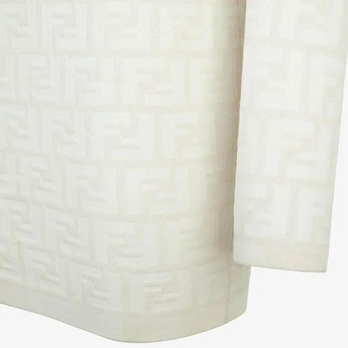 Fendi Knitwear Dress White FF Viscose Dress 8211 Women