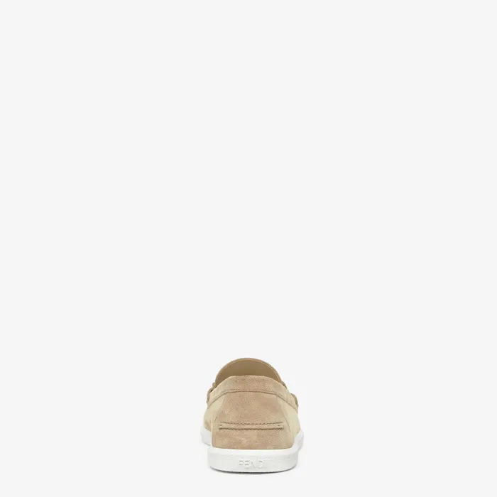 Fendi Loafers and Drivers Fendi OLock Light Loafers Beige Suede Loafers 8211 Men