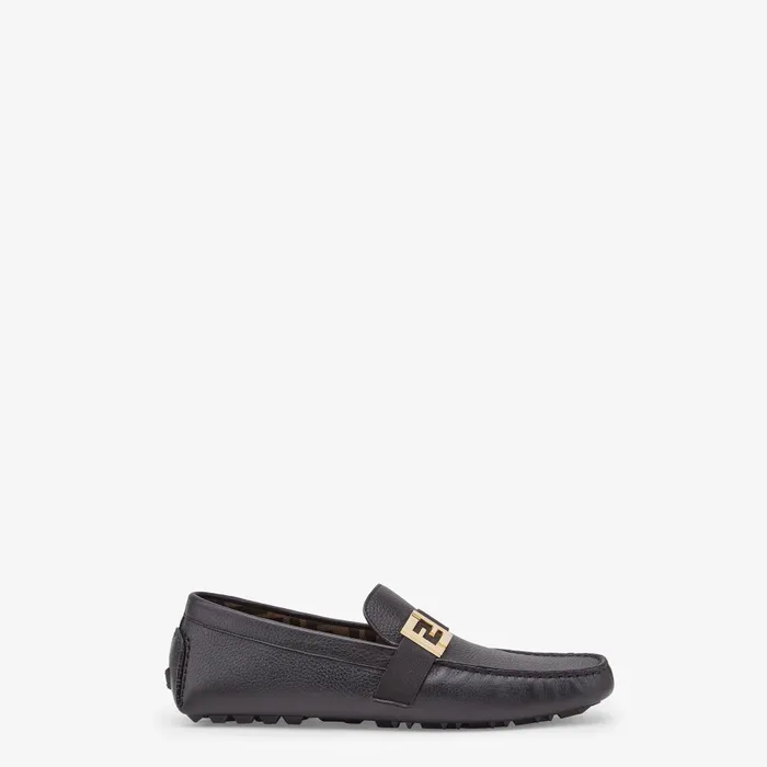 Fendi Loafers and Drivers FF Squared Drivers Black Leather Drivers 8211 Men