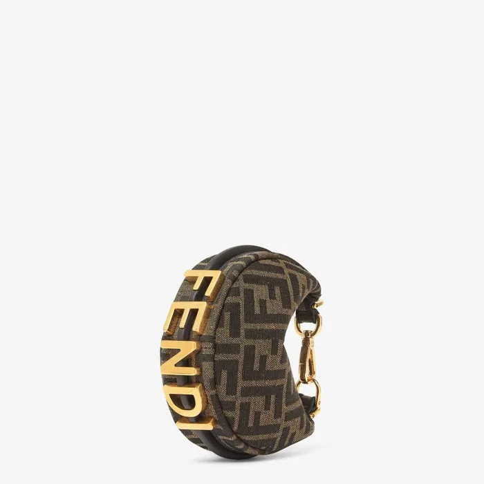 Fendi Miniature Bags Nano Fendigraphy Brown Fabric Charm 8211 Women