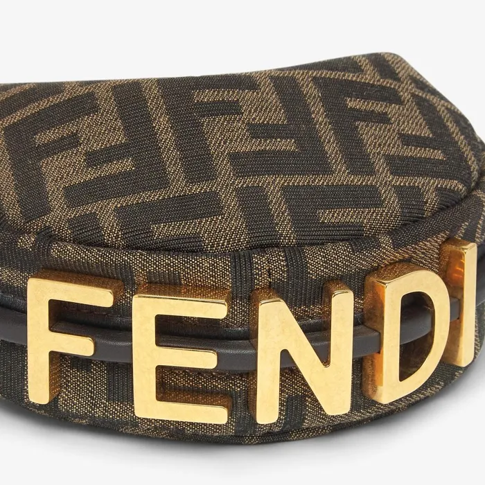 Fendi Miniature Bags Nano Fendigraphy Brown Fabric Charm 8211 Women