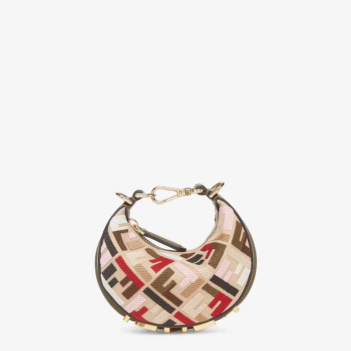 Fendi Miniature Bags Nano Fendigraphy Multicolor Canvas Charm With FF Embroidery 8211 Women