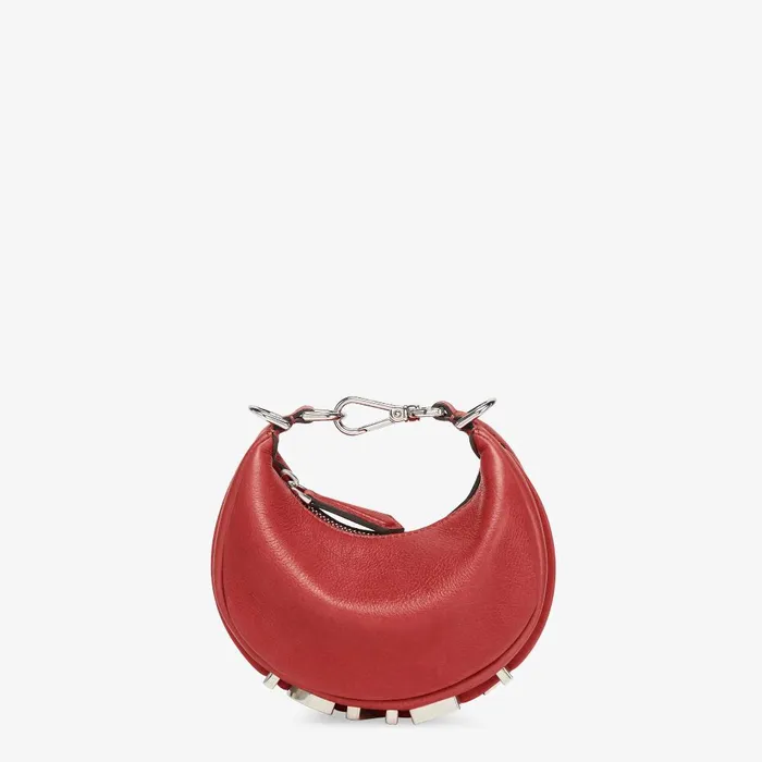 Fendi Miniature Bags Nano Fendigraphy Red Leather Charm 8211 Women