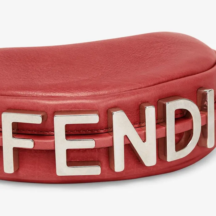 Fendi Miniature Bags Nano Fendigraphy Red Leather Charm 8211 Women