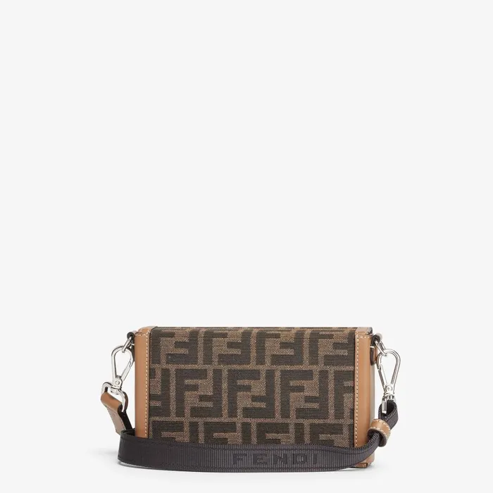 Fendi Pouches and Other Accessories Baguette Soft Trunk Phone Pouch Brown FF Fabric Bag 8211 Men