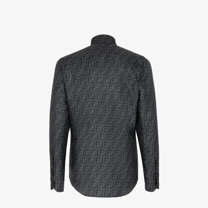 Fendi Shirts Shirt Gray Silk Shirt 8211 Men