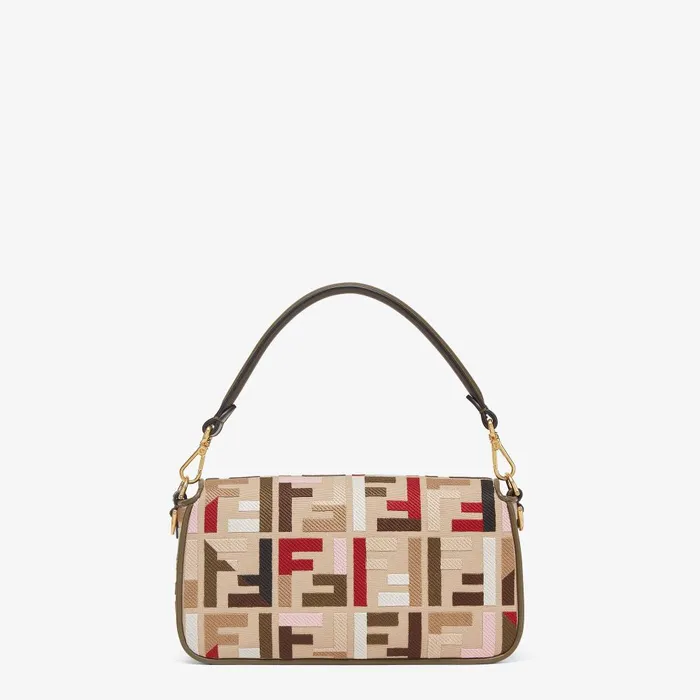 Fendi Shoulder and Crossbody Bags Baguette Canvas Bag With Multicolor FF Embroidery 8211 Women