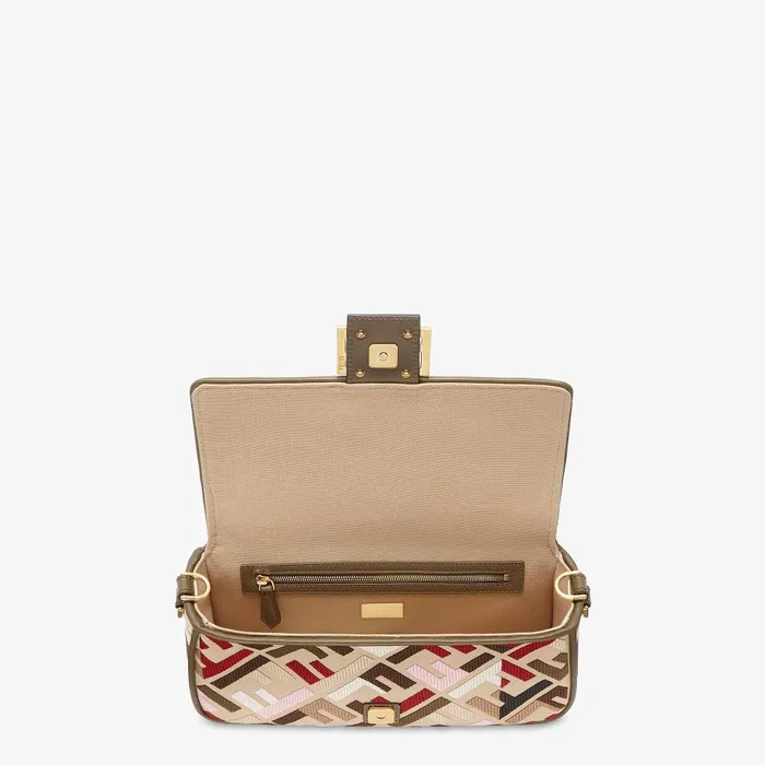 Fendi Shoulder and Crossbody Bags Baguette Canvas Bag With Multicolor FF Embroidery 8211 Women