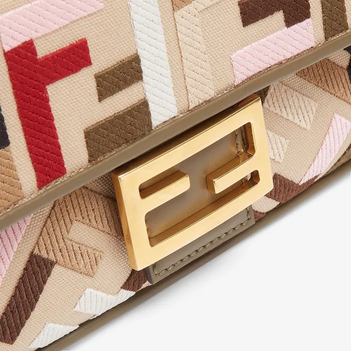 Fendi Shoulder and Crossbody Bags Baguette Canvas Bag With Multicolor FF Embroidery 8211 Women