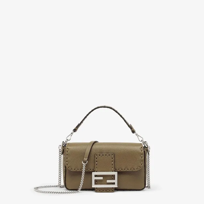Fendi Shoulder and Crossbody Bags Baguette Mini Green Selleria Bag With 309nbsphandsewn Topstitches 8211 Women Fendi Shoulder and Crossbody Bags Baguette Mini Green Selleria Bag With 309nbsphandsewn Topstitches 8211 Women
