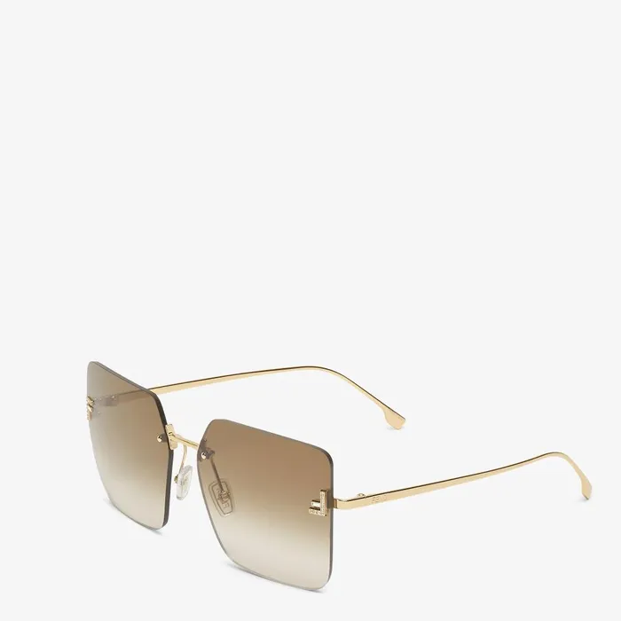 Fendi Sunglasses Fendi First Crystal Gold Metal Sunglasses With Brown Gradient Lenses 8211 Women