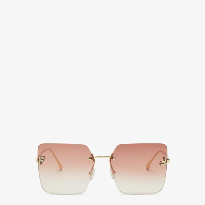 Fendi Sunglasses Fendi First Crystal Gold Metal Sunglasses With Pink Gradient Lenses 8211 Women