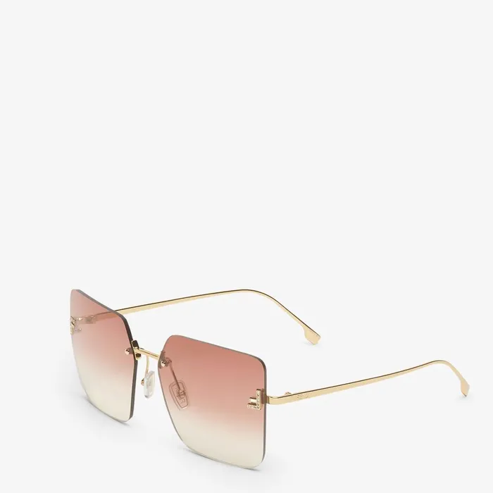 Fendi Sunglasses Fendi First Crystal Gold Metal Sunglasses With Pink Gradient Lenses 8211 Women