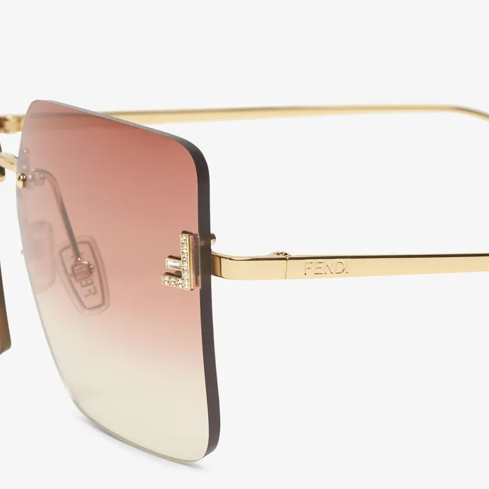 Fendi Sunglasses Fendi First Crystal Gold Metal Sunglasses With Pink Gradient Lenses 8211 Women