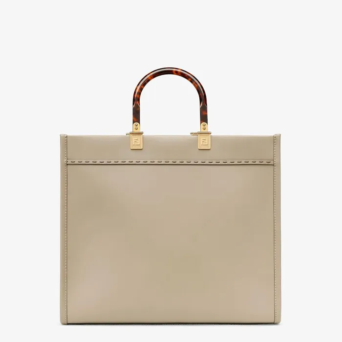 Fendi Tote Bags Fendi Sunshine Medium Dove Gray Leather Shopper 8211 Women